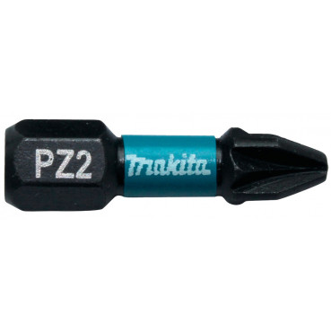 Embout de vissage à chocs (Impact Black) 25mm POZIDRIV - PZ2, Hexa 1/4" - 2 pièce(s) Makita | B-63644