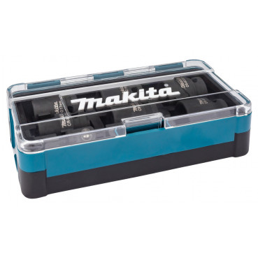 Coffret Makita de 6 douilles pour visseuse à chocs - diamètre 13, 17, 19, 21, 22, 24mm - longueur totale 38mm | B-69733