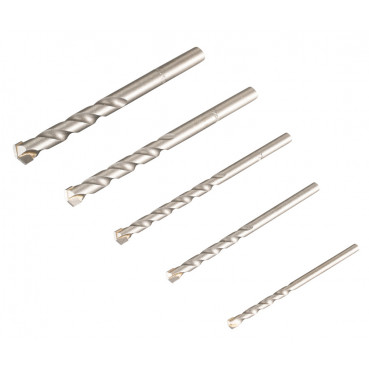 Coffret Makita 5 forets pour béton, à cylindrique - diamètre 4 / 5,0 / 6,0 / 8,0 / 10,0mm - longueur totale 70 / 85 / 100 / 110mm - profondeur maxi de perçage 35 / 45 / 60mm - 5 pièce(s) | D-05175