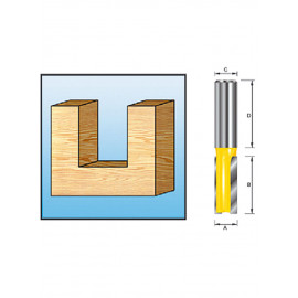 Fraise droite (pour défonceuse) pour défonceuse 2 flûtes 6mm - diamètre 6mm - A1 6mm - L1 16mm Makita | D-09248