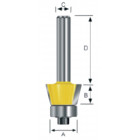 Image du produit : Fraise à chanfreiner (pour défonceuse) à roulement à billes 14,5 x 9,5 x 8mm 70° - diamètre 8mm - A1 14,5mm - L1 9,5mm Makita | D-10590