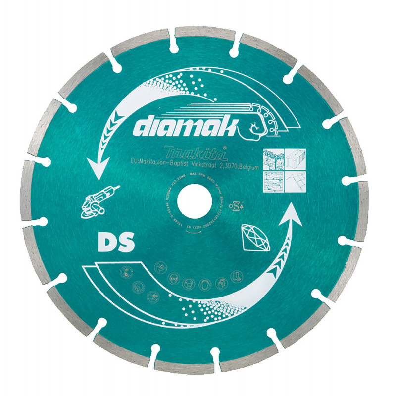 Disque diamanté Diamak, 230 x 22,23mm coupe à sec - diamètre 230mm - Hauteur segment 7mm - 1 pièce(s) Makita | D-61145