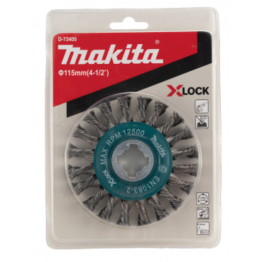 Brosse circulaire en fil d’acier, Fil torsadé (plein), 115mm X-LOCK - diamètre 115mm - filetage X-LOCK - diamètre du fil 0,5mm Makita | D-73405