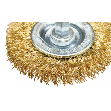 Brosse circulaires à fils laiton - diamètre 50mm - filetage 1/4" Hex MZ - diamètre du fil 0,3mm Makita | D-73667