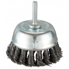 Image du produit : Brosse pinceau à fils acier torsadés - diamètre 75mm - filetage 6mm - diamètre du fil 0,5mm Makita | D-73807