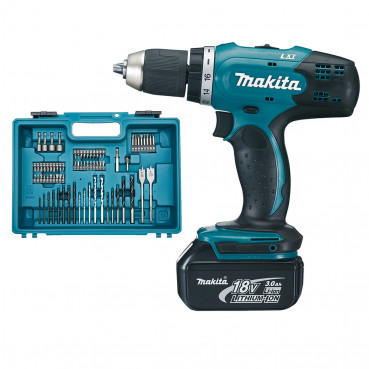 Perceuse visseuse Makita LXT 18 Volts - sans fil - 42 nm - 0 - 1 300 tours minutes - capacité du mandrin diamètre 1,5 à 13mm | DDF453RFX1