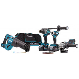 Ensemble pack de 4 machines Makita 40 Volts MAX Lithium (Li-Ion) 4 Ah XGT (DF001G + GA005G + TD001G + JR001G) | DK0126G401