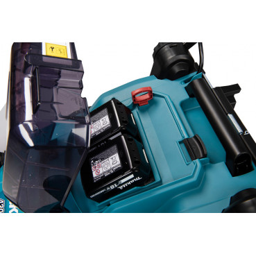 Tondeuse Makita 43cm LXT 36 Volts 2 x 18 Volts - sans fil Lithium (Li-Ion) - 5 Ah - diamètre lame 43cm - hauteur tonte 20 à 75mm - surface tonte 575m² | DLM432PT2