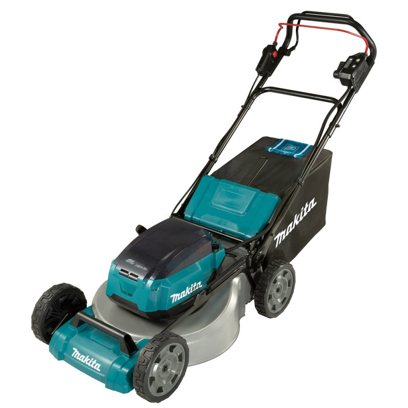 Tondeuse Makita 46cm LXT 36 Volts 2 x 18 Volts - sans fil Lithium (Li-Ion) - 5 Ah - 46cm - (4 batteries) - diamètre lame 46cm - surface tonte 1900m² - hauteur tonte 20 à 100mm | DLM465PT4