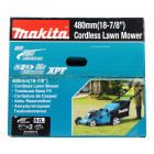 Image du produit : Tondeuse Makita 48cm LXT 36 Volts 2 x 18 Volts - sans fil Lithium (Li-Ion) - 5 Ah - diamètre lame 48cm - surface tonte 650m² - hauteur tonte 20 à 100mm | DLM480CT2