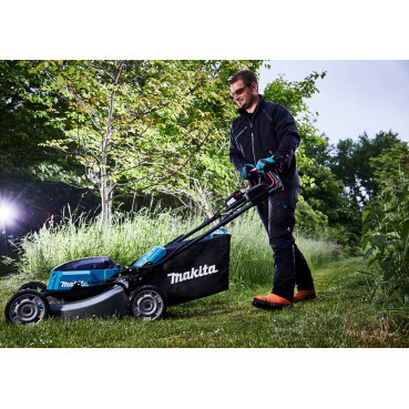 Tondeuse Makita auto-tractée LXT 36 Volts 2 x 18 Volts - sans fil Lithium (Li-Ion) - 53cm - (Produit seul) - diamètre lame 53,4cm - hauteur tonte 20 à 100mm - surface tonte 2300m² | DLM532Z