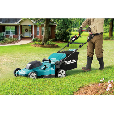 Tondeuse Makita 53cm LXT 36 Volts 2 x 18 Volts - sans fil Lithium (Li-Ion) - 5 Ah - diamètre lame 53cm - hauteur tonte 20 à 100mm - surface tonte 700m² | DLM538CT2