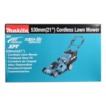 Tondeuse Makita 53cm LXT 36 Volts 2 x 18 Volts - sans fil Lithium (Li-Ion) - (Produit seul) - diamètre lame 53cm - hauteur tonte 20 à 100mm - surface tonte 700m² | DLM538Z