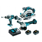 Image du produit : Ensemble pack de 3 machines Makita 18 Volts - sans fil Lithium (Li-Ion) 5 Ah (DHP481 + DGA506 + DHS680) - charge moyenne 45min | DLX3095PTJ