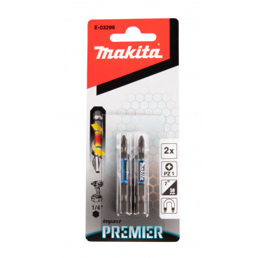 Embout pour vissage à chocs (Impact Premier) 50mm POZIDRIV - PZ1, Hexa 1/4" - 2 pièce(s) Makita | E-03296