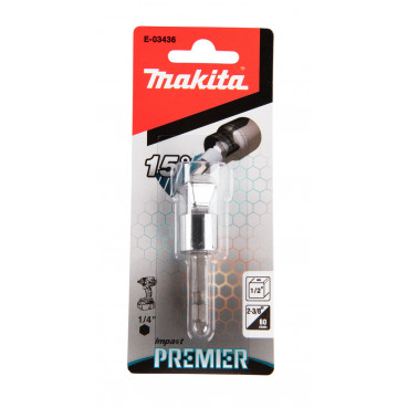 Adaptateur d'angles pour vissage à chocs (Impact Premier) pour douilles - longueur totale 50mm - 1/4" Makita | E-03436