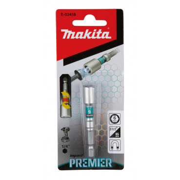 Douille de vissage magnétique pour visseuse pour vissage à chocs (Impact Premier) - H6 65mm - 1/4" Makita | E-03458