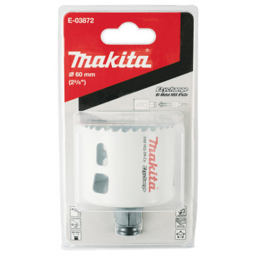 Scie cloche Makita EzyChange, HSS Bi-Métal avec 8% de Cobalt - diamètre 60mm - profondeur maxi de perçage 44mm - 1 pièce(s) | E-03872