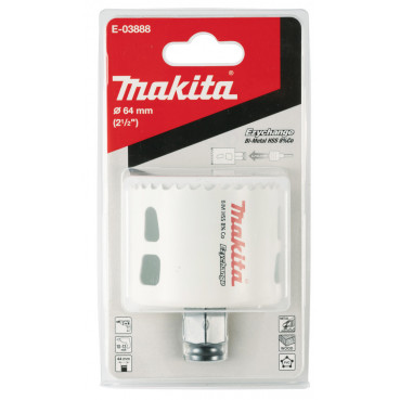 Scie cloche Makita BiM, 64mm Ezychange - diamètre 64mm - profondeur maxi de perçage 44mm - 1 pièce(s) | E-03888