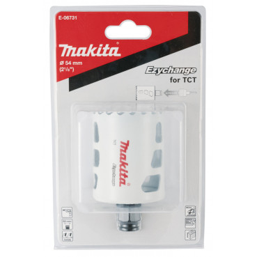 Scie cloche Makita multi-matériaux T.C.T, 54mm Ezychange - diamètre 54mm - profondeur maxi de perçage 60mm - 1 pièce(s) | E-06731