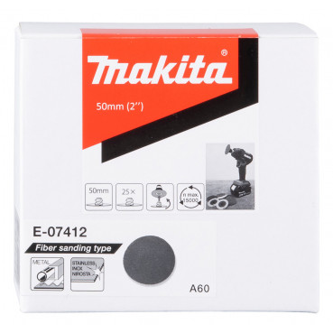 Disque abrasif oxyde d'alumine - diamètre 50mm - grain A60 - 25 pièce(s) Makita | E-07412