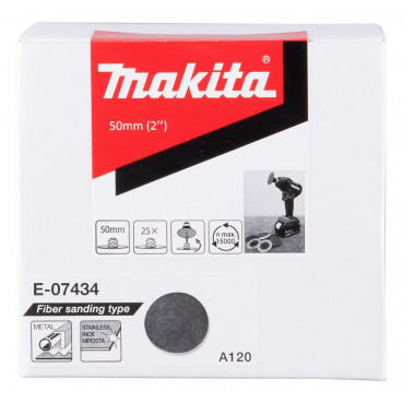 Disque abrasif oxyde d'alumine - diamètre 50mm - grain A120 - 25 pièce(s) Makita | E-07434