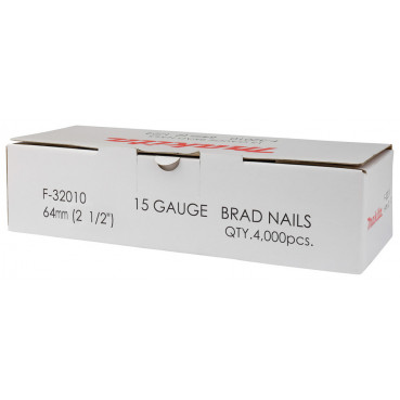 Clous brads Tête D, 15 Ga, pour AF635 - épaisseur 1,4mm - jauge 16 Ga - 4000 pièce(s) - longueur totale 64mm Makita | F-32010