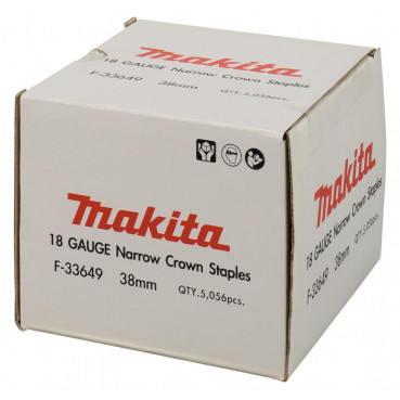 Agrafe étroite 6 x 38mm - largeur 6mm - longueur totale 38mm - 5060 pièce(s) - jauge 18 Ga Makita | F-33649